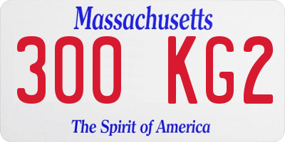MA license plate 300KG2