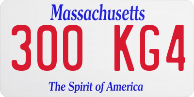 MA license plate 300KG4