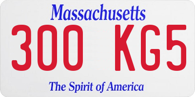 MA license plate 300KG5