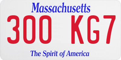 MA license plate 300KG7