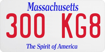 MA license plate 300KG8