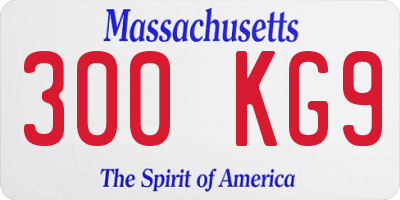 MA license plate 300KG9