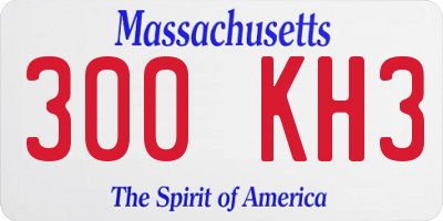 MA license plate 300KH3