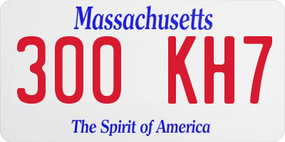 MA license plate 300KH7