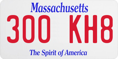 MA license plate 300KH8
