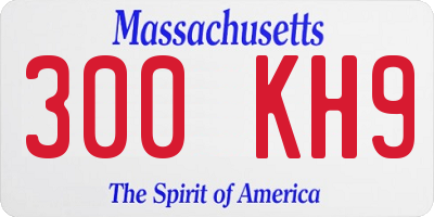 MA license plate 300KH9