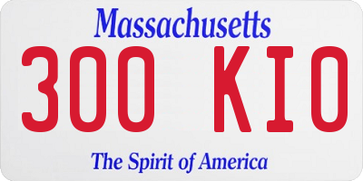 MA license plate 300KI0