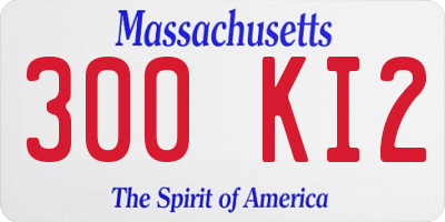 MA license plate 300KI2