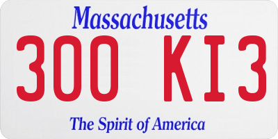 MA license plate 300KI3