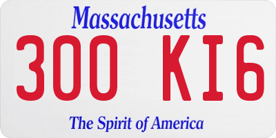 MA license plate 300KI6