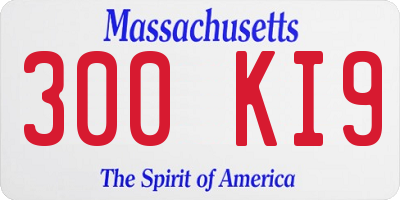 MA license plate 300KI9