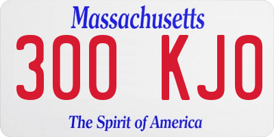 MA license plate 300KJ0