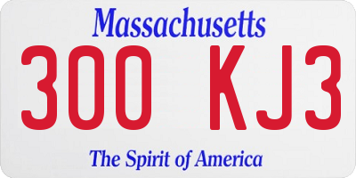 MA license plate 300KJ3