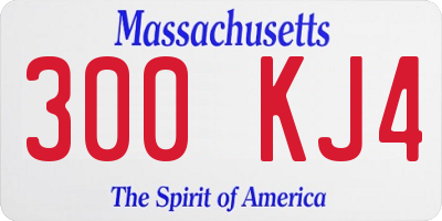 MA license plate 300KJ4