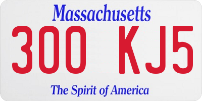 MA license plate 300KJ5