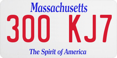 MA license plate 300KJ7