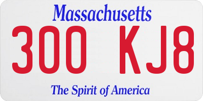 MA license plate 300KJ8
