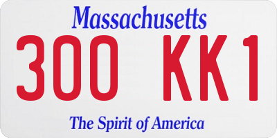 MA license plate 300KK1