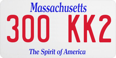 MA license plate 300KK2