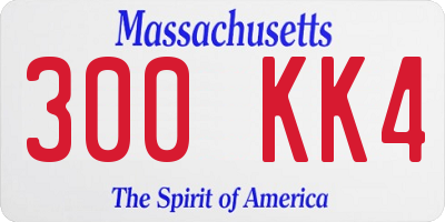 MA license plate 300KK4