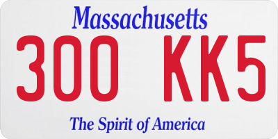MA license plate 300KK5