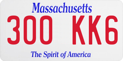 MA license plate 300KK6