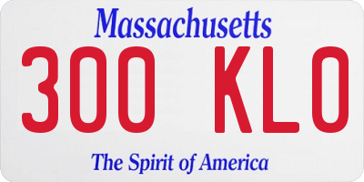 MA license plate 300KL0