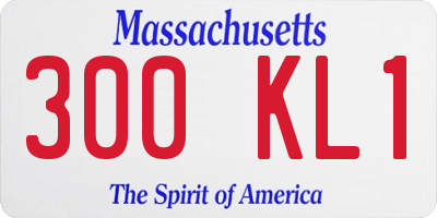 MA license plate 300KL1