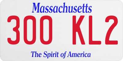 MA license plate 300KL2