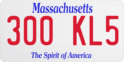 MA license plate 300KL5