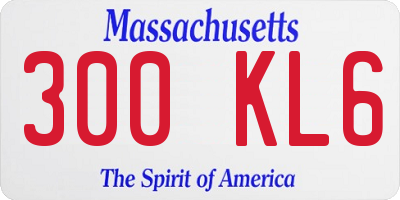 MA license plate 300KL6