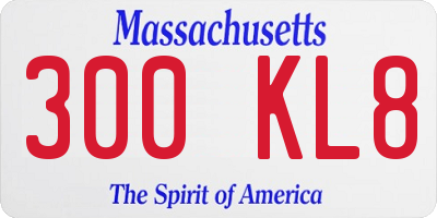 MA license plate 300KL8