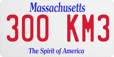 MA license plate 300KM3