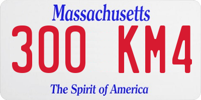 MA license plate 300KM4