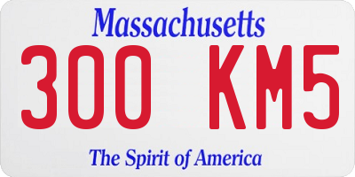 MA license plate 300KM5