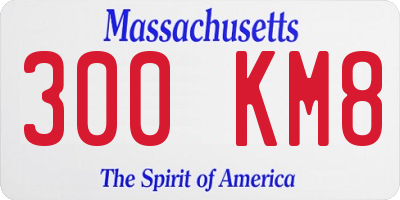 MA license plate 300KM8