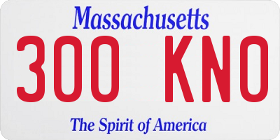 MA license plate 300KN0
