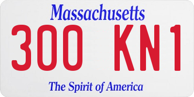 MA license plate 300KN1
