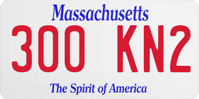 MA license plate 300KN2