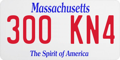 MA license plate 300KN4