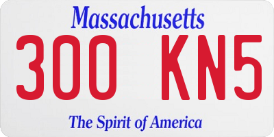 MA license plate 300KN5
