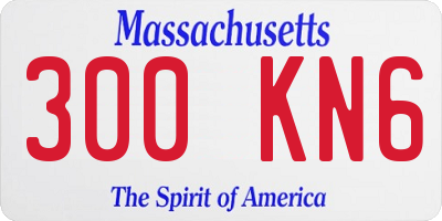 MA license plate 300KN6