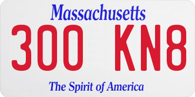 MA license plate 300KN8