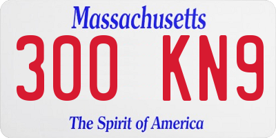 MA license plate 300KN9
