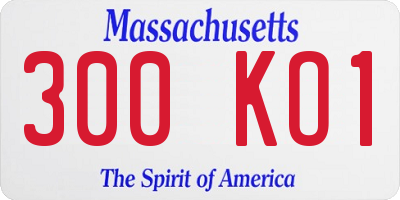 MA license plate 300KO1