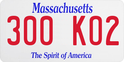 MA license plate 300KO2