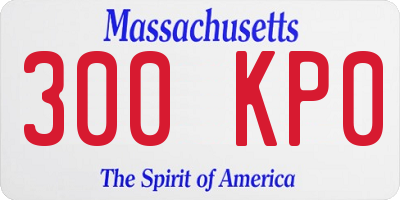MA license plate 300KP0