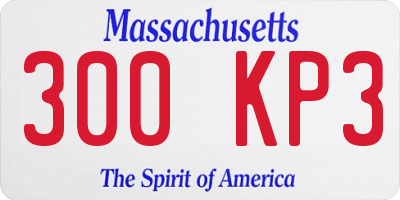 MA license plate 300KP3