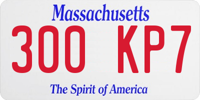 MA license plate 300KP7