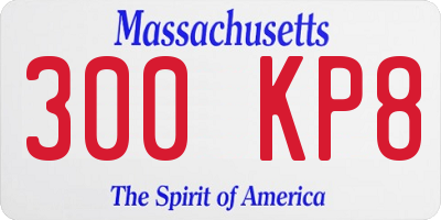 MA license plate 300KP8